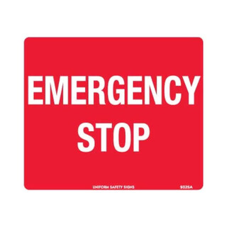 240x180mm - Self Adhesive - Emergency Stop Button-Red-240x180mm