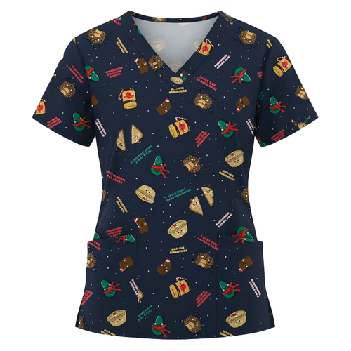 WORKWEAR, SAFETY & CORPORATE CLOTHING SPECIALISTS - Womens Christmas Scrub Top