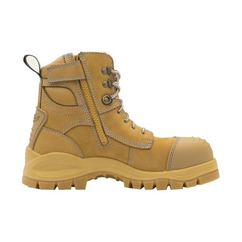 892 Womens Wheat water resistant nubuck zip side safety boot