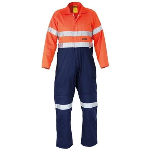 WORKWEAR, SAFETY & CORPORATE CLOTHING SPECIALISTS - Mens 2 Tone Hi Vis Lightweight Coveralls 3M Reflective Tape