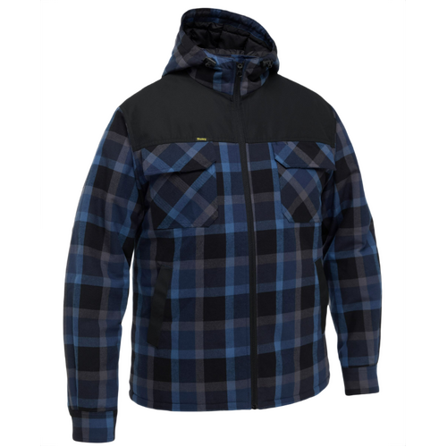 WORKWEAR, SAFETY & CORPORATE CLOTHING SPECIALISTS - Contrast Check Zip Front Hoodie