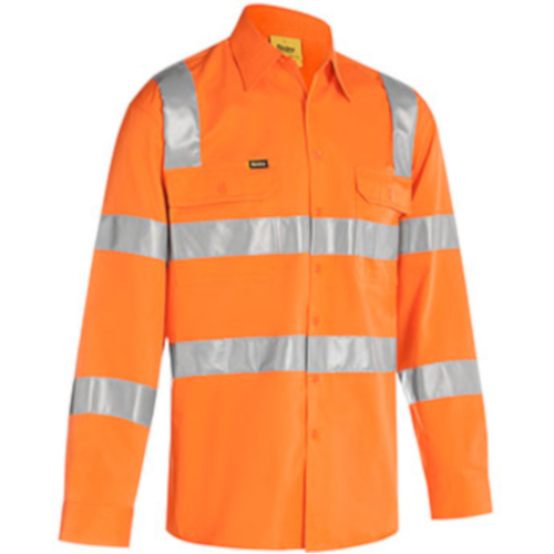 WORKWEAR, SAFETY & CORPORATE CLOTHING SPECIALISTS - Taped Biomotion Cool Lightweight  Hi Vis Drill Shirt - Long Sleeve