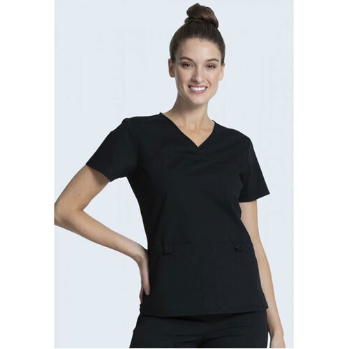 WORKWEAR, SAFETY & CORPORATE CLOTHING SPECIALISTS PROFESSIONALS KNIT SIDE PANEL WOMEN'S V NECK TOP