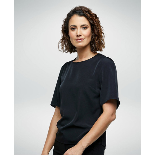 WORKWEAR, SAFETY & CORPORATE CLOTHING SPECIALISTS Echo - Loose Fit Blouse-Black-12