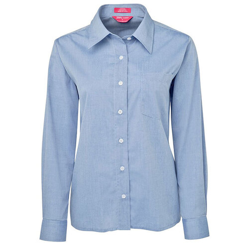 WORKWEAR, SAFETY & CORPORATE CLOTHING SPECIALISTS - JB's Ladies Long Sleeve Fine Chambray Shirt 