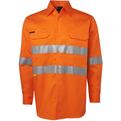 WORKWEAR, SAFETY & CORPORATE CLOTHING SPECIALISTS - JB's Hi Vis Long Sleeve (D+N) 150G Work Shirt