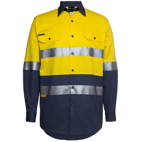 WORKWEAR, SAFETY & CORPORATE CLOTHING SPECIALISTS JB's Hi Vis Long Sleeve (D+N) 150G Work Shirt