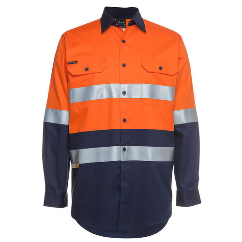 WORKWEAR, SAFETY & CORPORATE CLOTHING SPECIALISTS - JB's Hi Vis (D+N) Long Sleeve 190G Shirt