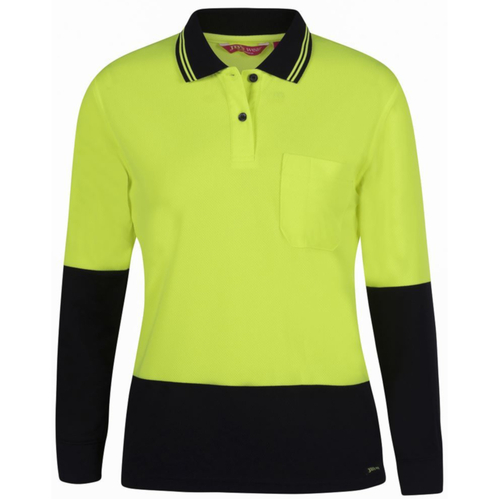 WORKWEAR, SAFETY & CORPORATE CLOTHING SPECIALISTS - JB's Ladies Hi Vis Long Sleeve Comfort Polo