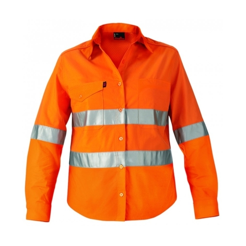 WORKWEAR, SAFETY & CORPORATE CLOTHING SPECIALISTS Workcool - Workcool 2 Women's Reflective Shirt L/S 'Hoop' Pattern