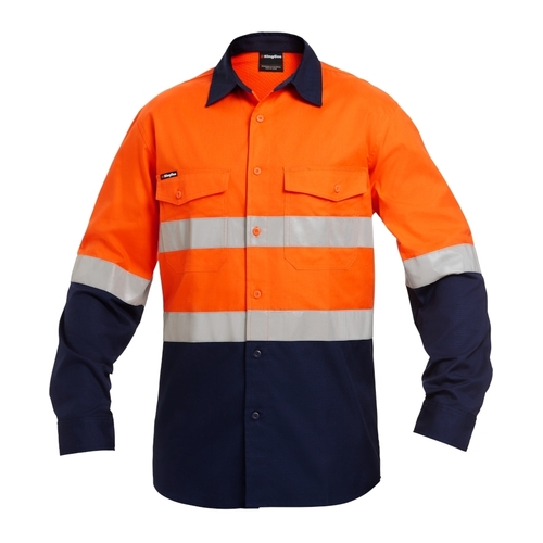 WORKWEAR, SAFETY & CORPORATE CLOTHING SPECIALISTS Workcool - Workcool 2 Hi-Vis Reflect Spliced Shirt L/S "HOOP"