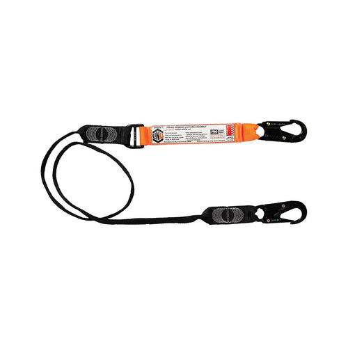 WORKWEAR, SAFETY & CORPORATE CLOTHING SPECIALISTS - Elite Single Leg Shock Absorbing Webbing Lanyard with Hardware SN X2