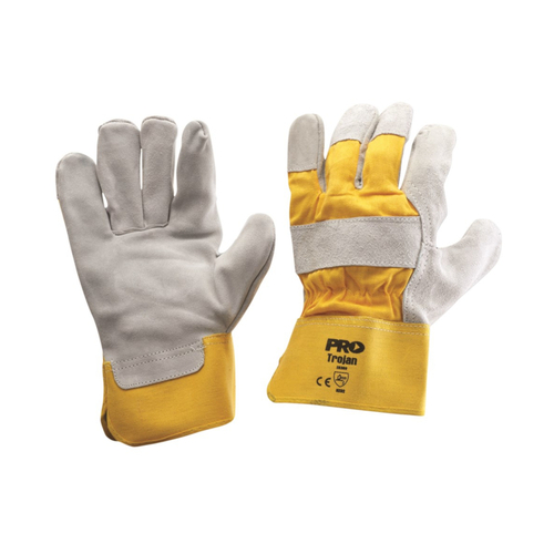WORKWEAR, SAFETY & CORPORATE CLOTHING SPECIALISTS - Yellow/Grey Leather Gloves