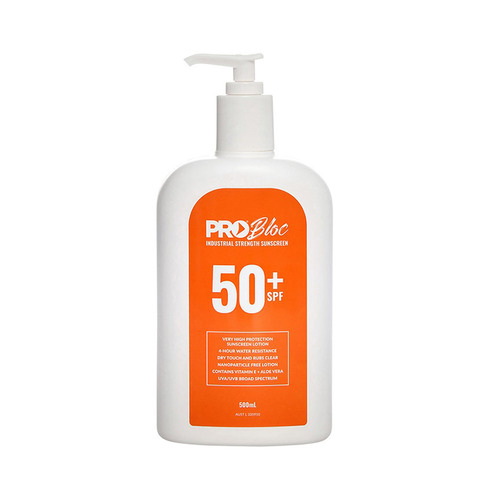 WORKWEAR, SAFETY & CORPORATE CLOTHING SPECIALISTS PROBLOC SPF 50 + Sunscreen 500mL Pump Bottle