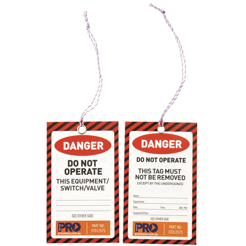 WORKWEAR, SAFETY & CORPORATE CLOTHING SPECIALISTS - Safety Tag "DANGER" 125mm x 75mm - Pack of 100