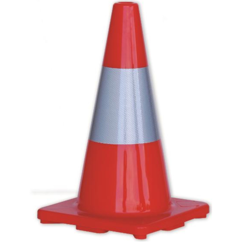 WORKWEAR, SAFETY & CORPORATE CLOTHING SPECIALISTS - Orange PVC Traffic Cone / Reflective Tape 450mm