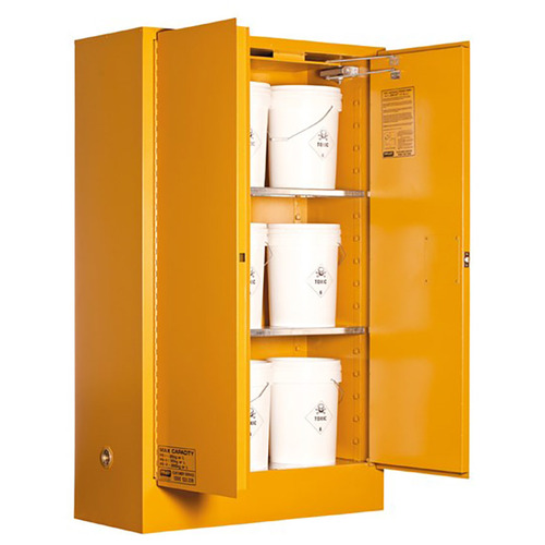 WORKWEAR, SAFETY & CORPORATE CLOTHING SPECIALISTS - Flammable Storage Cabinet 250L 2 Door, 3 Shelf