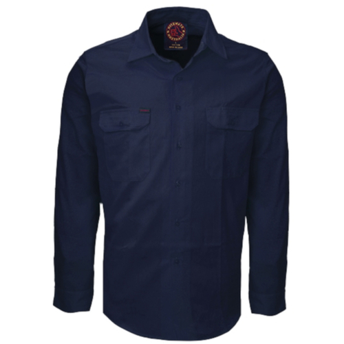 WORKWEAR, SAFETY & CORPORATE CLOTHING SPECIALISTS Open Front Shirt - Long Sleeve