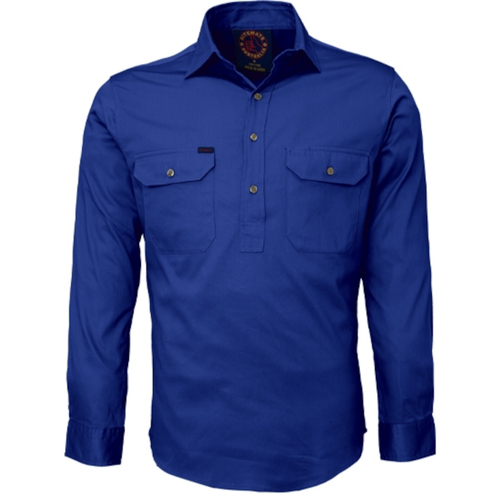 WORKWEAR, SAFETY & CORPORATE CLOTHING SPECIALISTS Closed Front Shirt - Long Sleeve