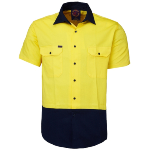 WORKWEAR, SAFETY & CORPORATE CLOTHING SPECIALISTS Vented Open Front Lightweight Shirt - Short Sleeve