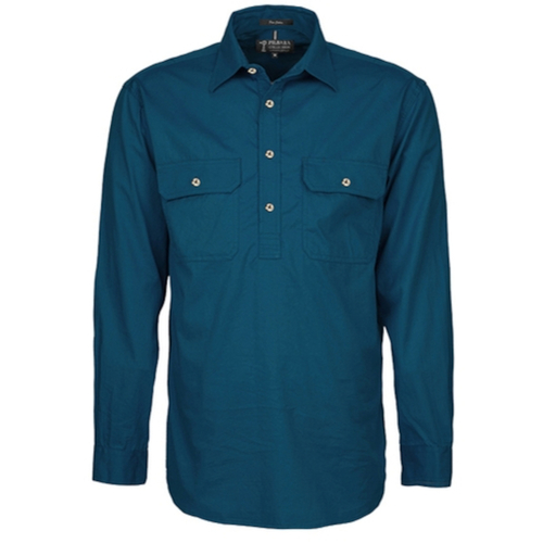 WORKWEAR, SAFETY & CORPORATE CLOTHING SPECIALISTS Men's Pilbara Shirt - Closed Front Long Sleeve