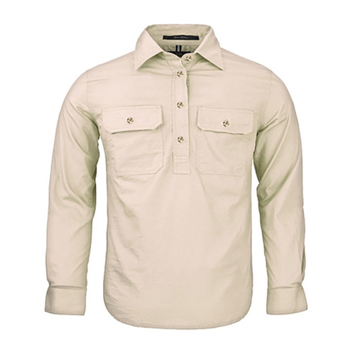 WORKWEAR, SAFETY & CORPORATE CLOTHING SPECIALISTS Kids Pilbara Closed Front Long Sleeve Shirt