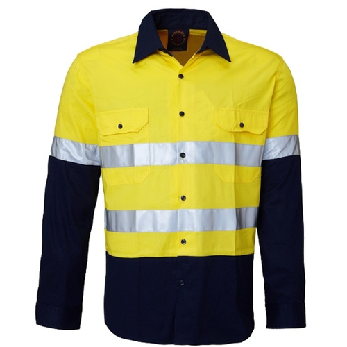 WORKWEAR, SAFETY & CORPORATE CLOTHING SPECIALISTS Kids 2 Tone Open Front Shirt with Tape