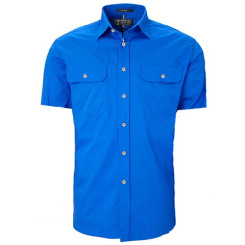 WORKWEAR, SAFETY & CORPORATE CLOTHING SPECIALISTS Men's Pilbara Shirt - Open Front - Short Sleeve