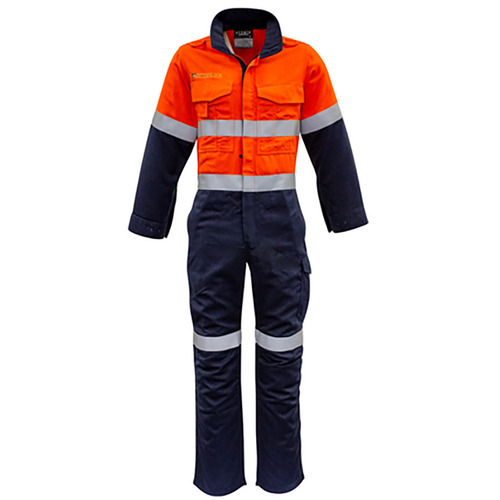 WORKWEAR, SAFETY & CORPORATE CLOTHING SPECIALISTS - Fire Armour - Mens Orange Flame HRC 2 Hoop Taped Spliced Overall
