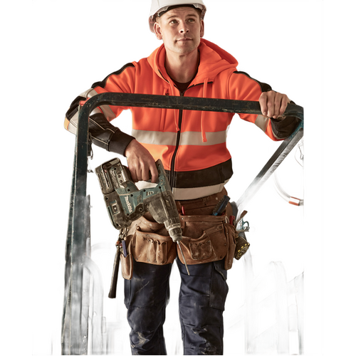 WORKWEAR, SAFETY & CORPORATE CLOTHING SPECIALISTS Unisex Hi Vis Full Zip Stretch Taped Hoodie