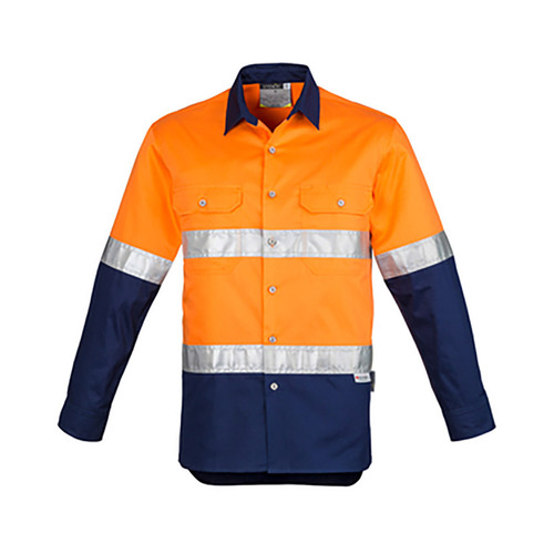 WORKWEAR, SAFETY & CORPORATE CLOTHING SPECIALISTS Mens Hi Vis Spliced Industrial Shirt - Hoop Taped