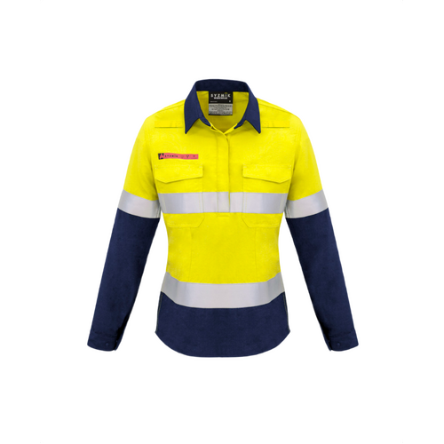 WORKWEAR, SAFETY & CORPORATE CLOTHING SPECIALISTS Womens FR Closed Front Hooped Taped Spliced Shirt