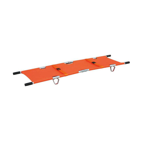 WORKWEAR, SAFETY & CORPORATE CLOTHING SPECIALISTS - TREK BADGER II POLE STRETCHER, 2 FOLD, ALUMINIUM FRAME, 159KG LOAD LIMIT- GST FREE