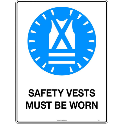 WORKWEAR, SAFETY & CORPORATE CLOTHING SPECIALISTS - 600x400mm - Metal, Class 1 Reflective - Safety Vests Must Be Worn