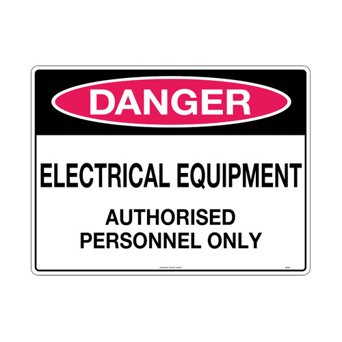 WORKWEAR, SAFETY & CORPORATE CLOTHING SPECIALISTS - 600x400mm - Metal - Danger Electrical Equipment Authorised  Personnel Only