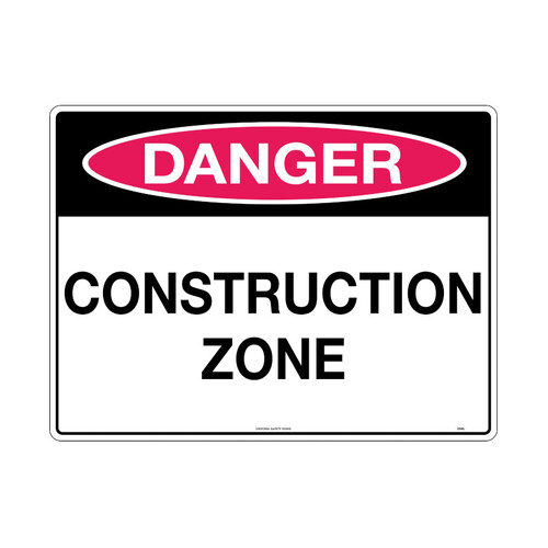 WORKWEAR, SAFETY & CORPORATE CLOTHING SPECIALISTS - 600x400mm - Metal - Danger Construction Zone