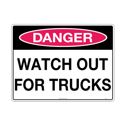 WORKWEAR, SAFETY & CORPORATE CLOTHING SPECIALISTS - 600x400mm - Class 1 - Metal - Danger Look Out for Trucks