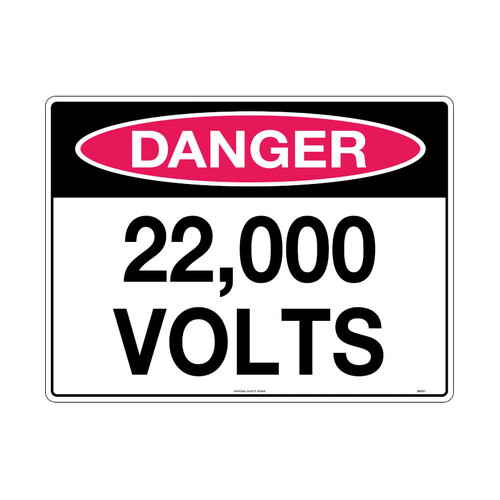 WORKWEAR, SAFETY & CORPORATE CLOTHING SPECIALISTS - 300x225mm - Metal - Danger 22,000 Volts