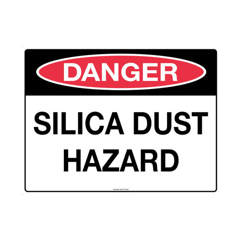 WORKWEAR, SAFETY & CORPORATE CLOTHING SPECIALISTS - 450x300mm - Poly - Danger Silica Dust Hazard