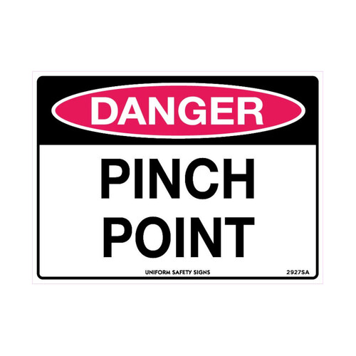 WORKWEAR, SAFETY & CORPORATE CLOTHING SPECIALISTS - 140x120mm - Self Adhesive - Packet of 4 - Danger Pinch Point