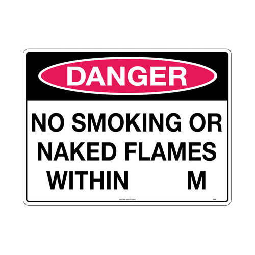 WORKWEAR, SAFETY & CORPORATE CLOTHING SPECIALISTS - 600x400mm - Poly - Danger No Smoking Or Naked Flames Within   .. M