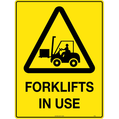 WORKWEAR, SAFETY & CORPORATE CLOTHING SPECIALISTS - 600x400mm - Metal - Caution Forklifts in Use