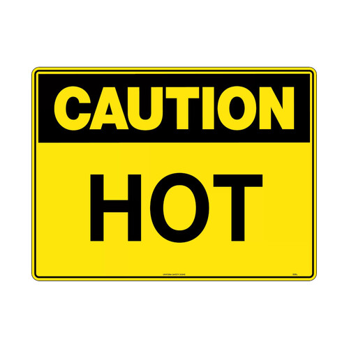 WORKWEAR, SAFETY & CORPORATE CLOTHING SPECIALISTS - 600x400mm - Poly - Caution Hot