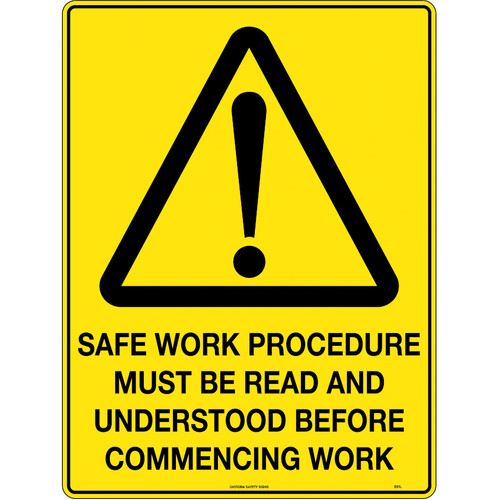 WORKWEAR, SAFETY & CORPORATE CLOTHING SPECIALISTS - 600x400mm - Corflute - Safe Work Procedure Must be Read and Understood Before Commencing Work