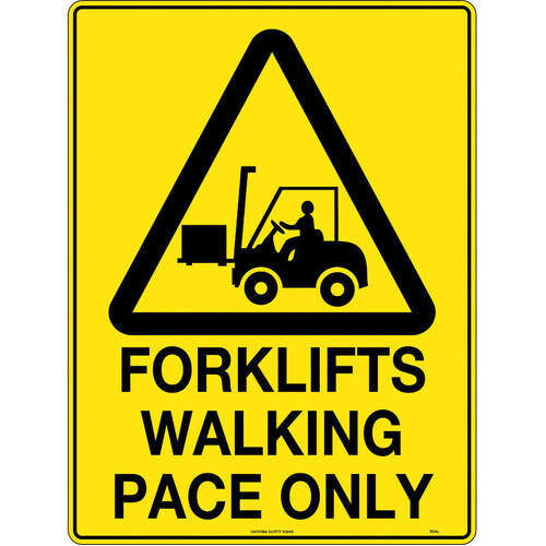 WORKWEAR, SAFETY & CORPORATE CLOTHING SPECIALISTS - 600x400mm - Metal - Forklifts Walking Pace Only