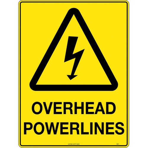 WORKWEAR, SAFETY & CORPORATE CLOTHING SPECIALISTS - 600x400mm - Poly - Caution Overhead Powerlines