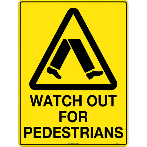 WORKWEAR, SAFETY & CORPORATE CLOTHING SPECIALISTS - 600x400mm - Corflute - Caution Watch Out For Pedestrians