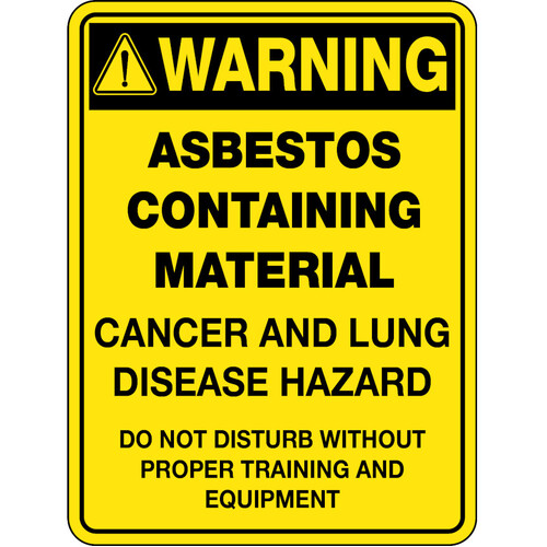 WORKWEAR, SAFETY & CORPORATE CLOTHING SPECIALISTS - 600x400mm - Metal - Warning Asbestos Cancer & Lung Disease Hazard