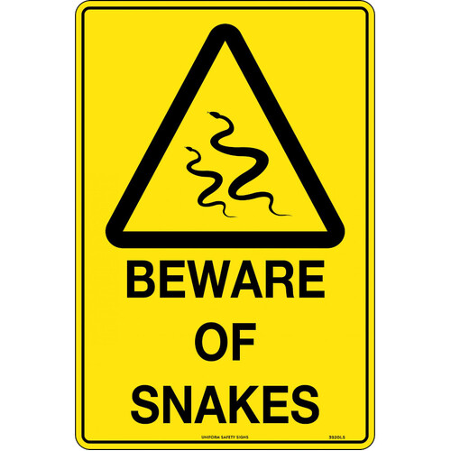 WORKWEAR, SAFETY & CORPORATE CLOTHING SPECIALISTS - 450x300mm - Metal - Beware of Snakes