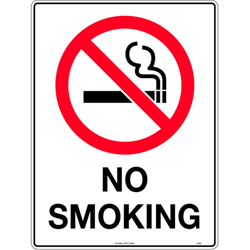 WORKWEAR, SAFETY & CORPORATE CLOTHING SPECIALISTS - 200mm Disc - Self Adhesive - No Smoking Pictogram